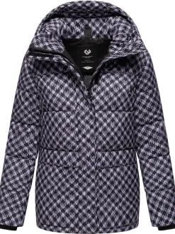 Ragwear Damen Steppjacke - Wikesh Print in flieder
