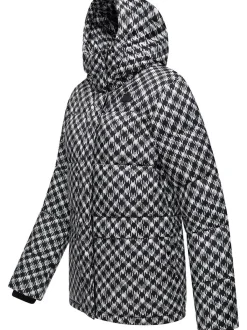 Ragwear Damen Steppjacke - Wikesh Print in schwarz weiß