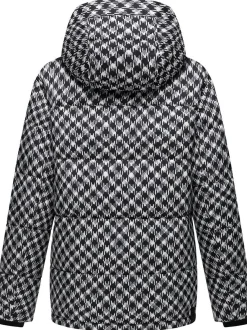 Ragwear Damen Steppjacke - Wikesh Print in schwarz weiß