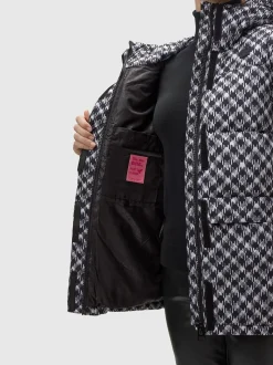 Ragwear Damen Steppjacke - Wikesh Print in schwarz weiß