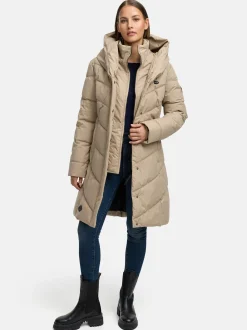 Ragwear Damen Steppmantel - Natalka in taupe