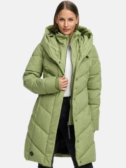 Ragwear Damen Steppmantel - Natalka in grün