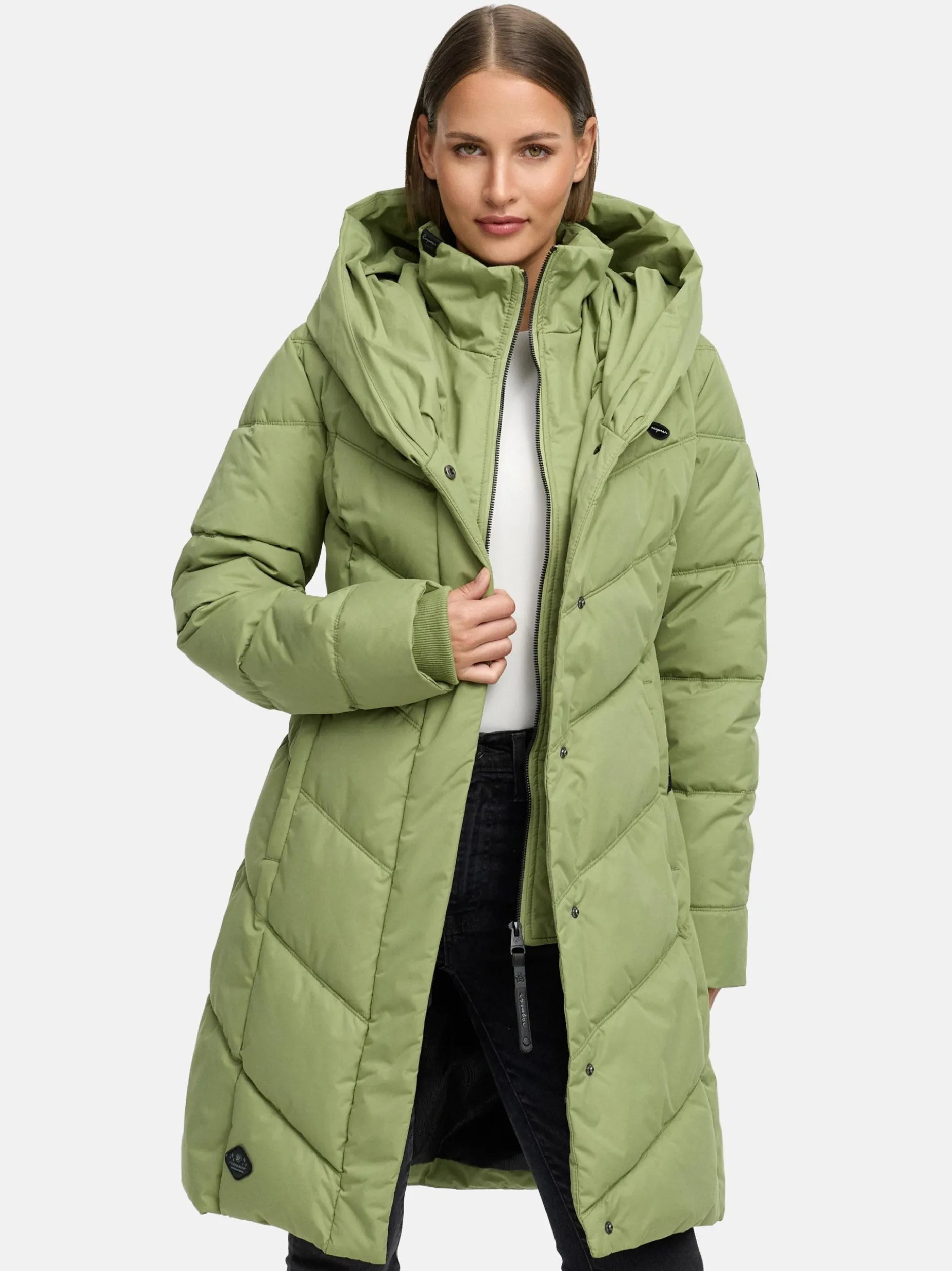 Ragwear Damen Steppmantel - Natalka in grün
