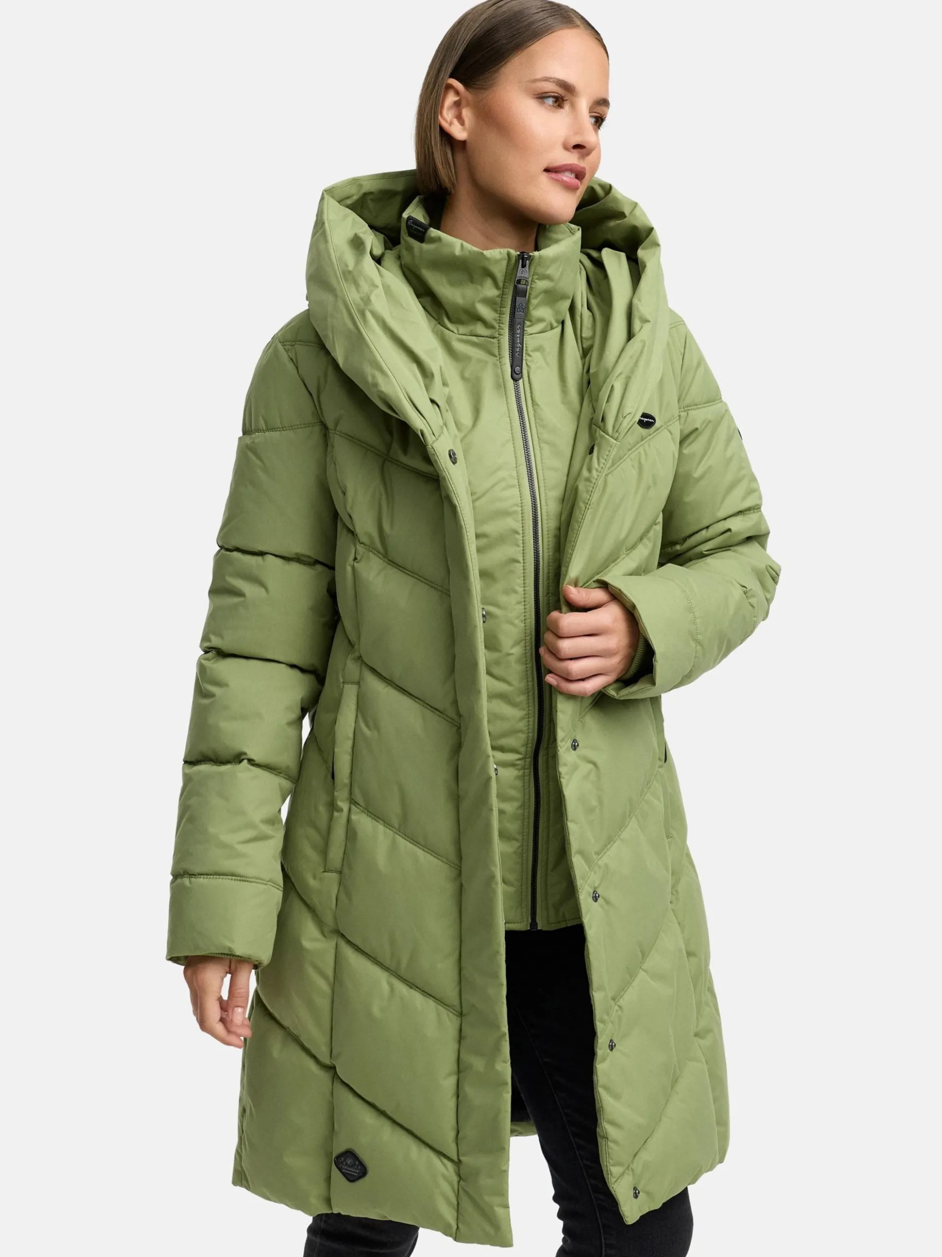 Ragwear Damen Steppmantel - Natalka in grün