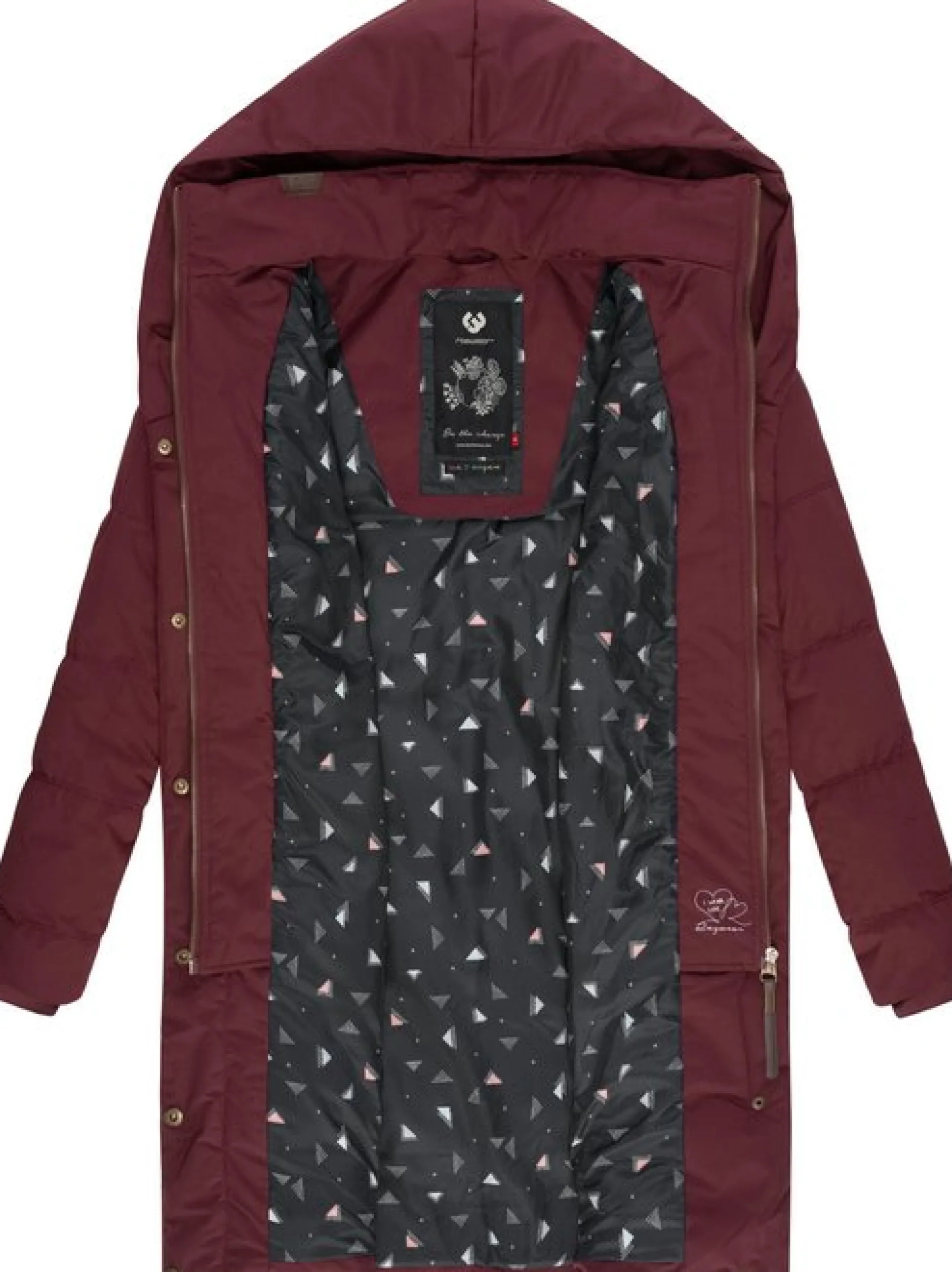 Ragwear Damen Steppmantel - Natalka in bordeaux