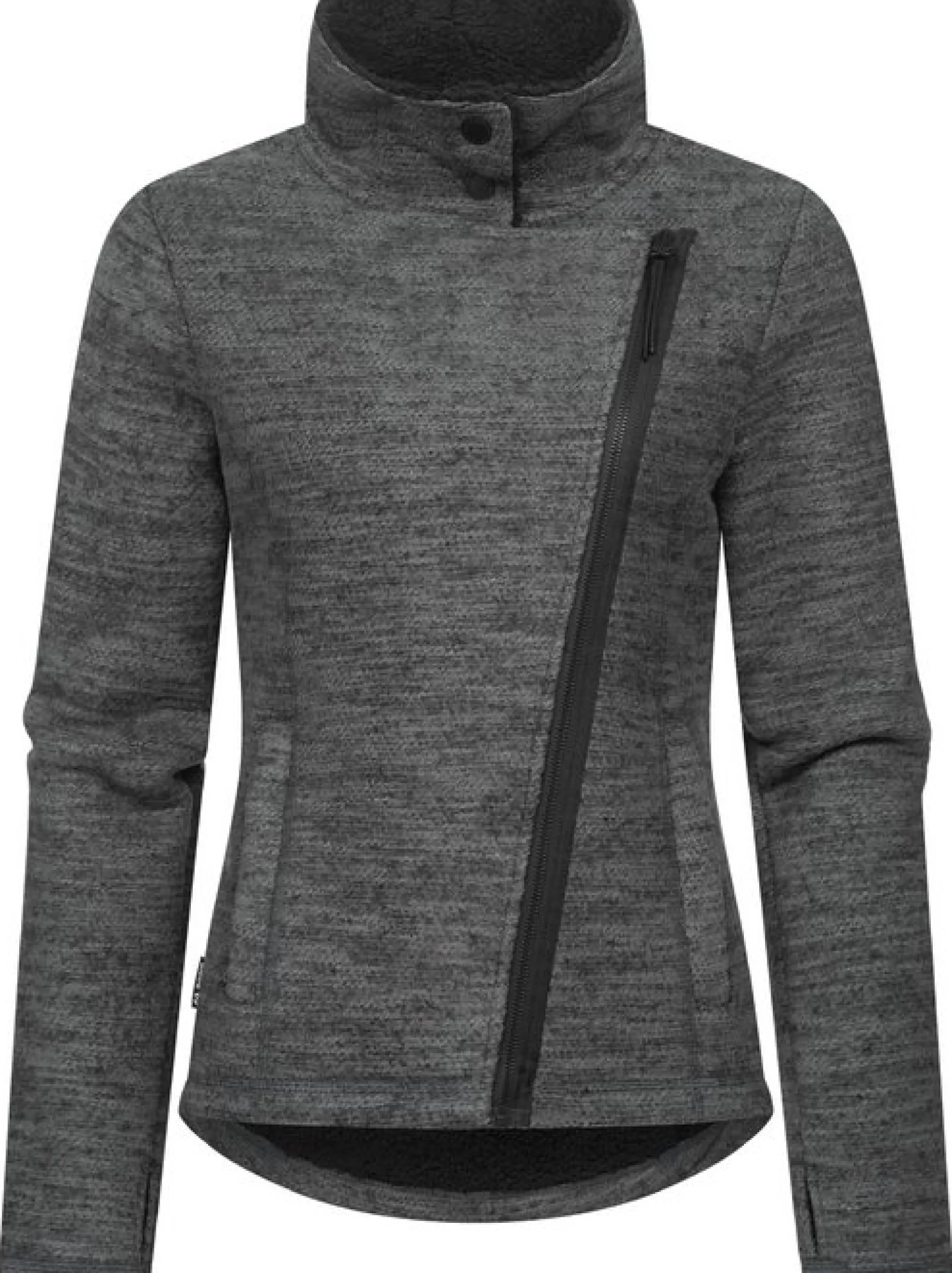 Ragwear Damen Strickfleecejacke - Saskie Melange in grau