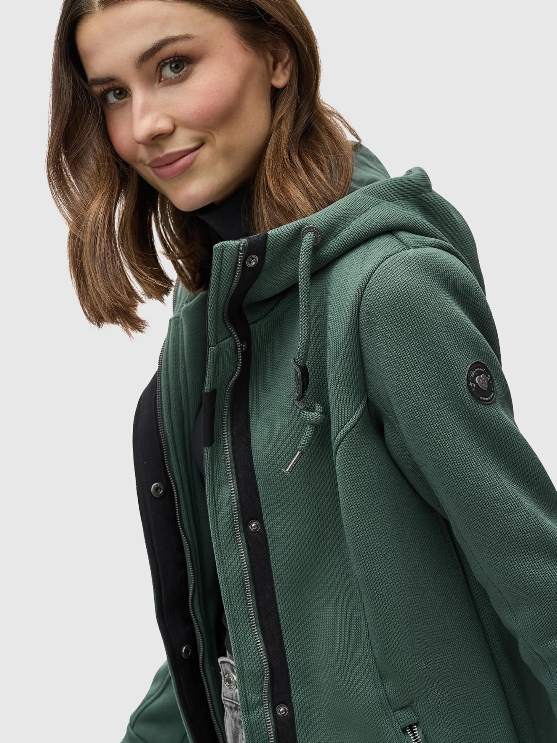 Ragwear Damen Sweatjacke - Letti Bonded in grün