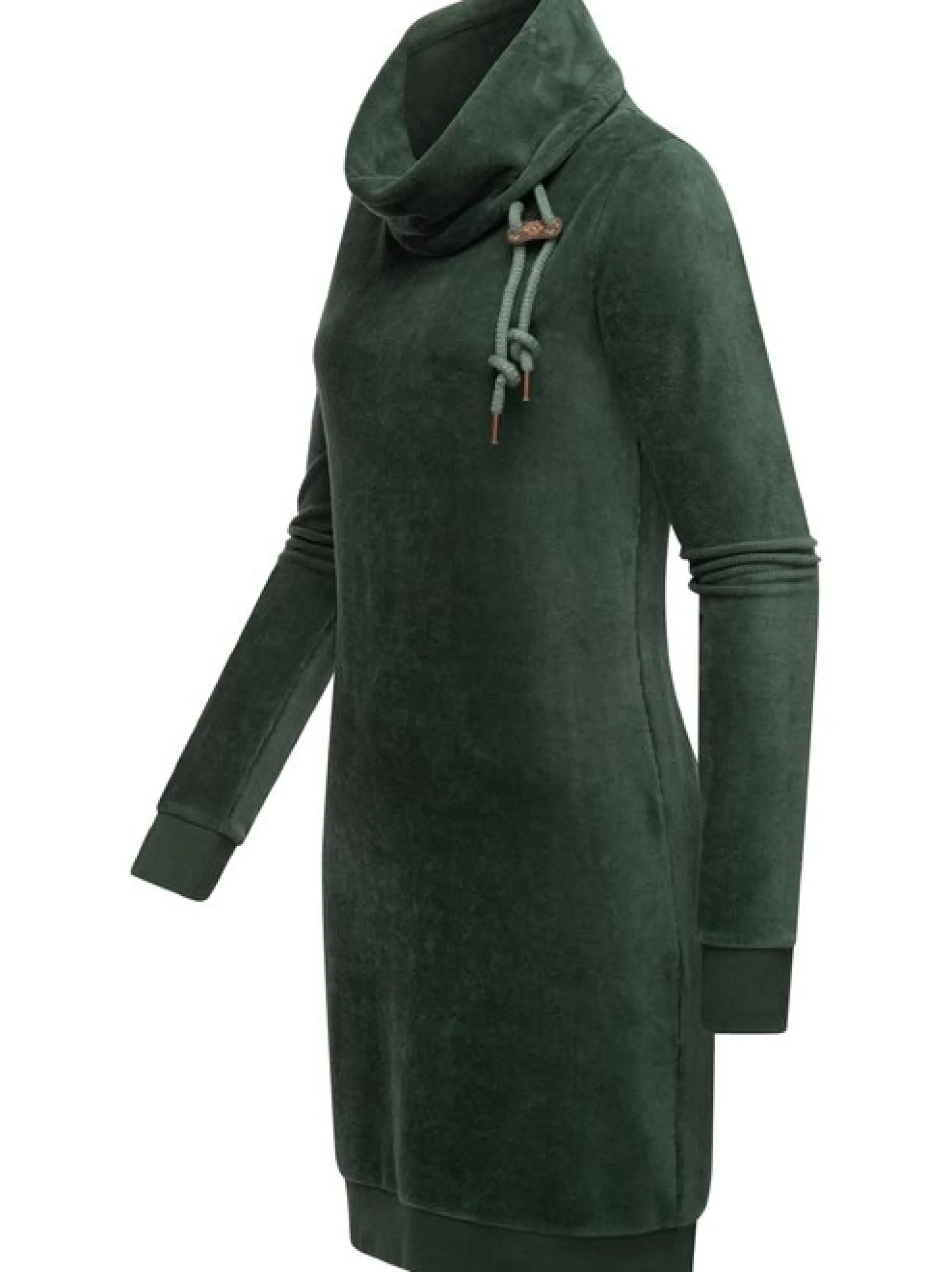 Ragwear Damen Sweatkleid - Chloe Velvet in grün