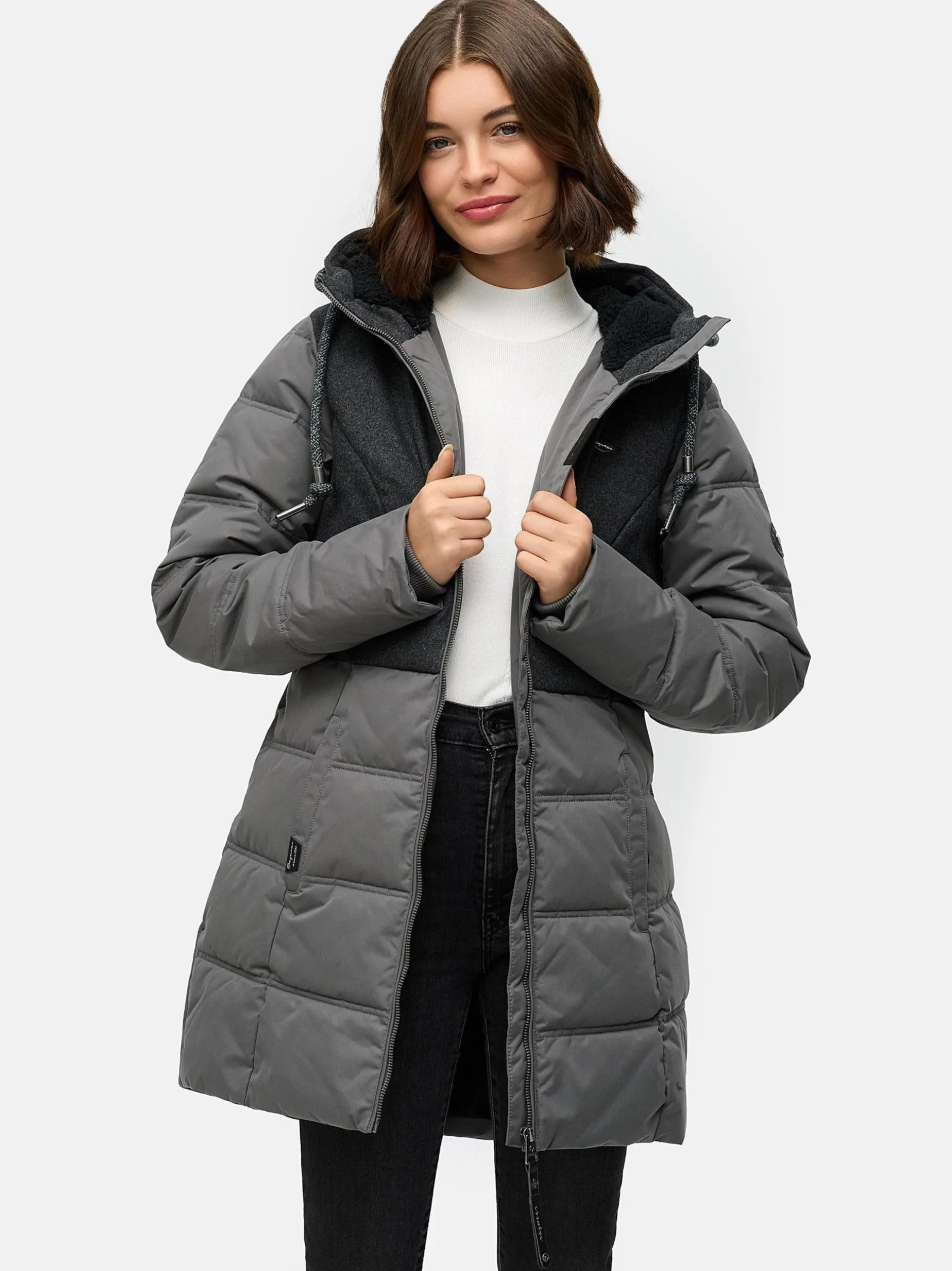 Ragwear Damen Winterjacke - Ashani Block Intl. in grau