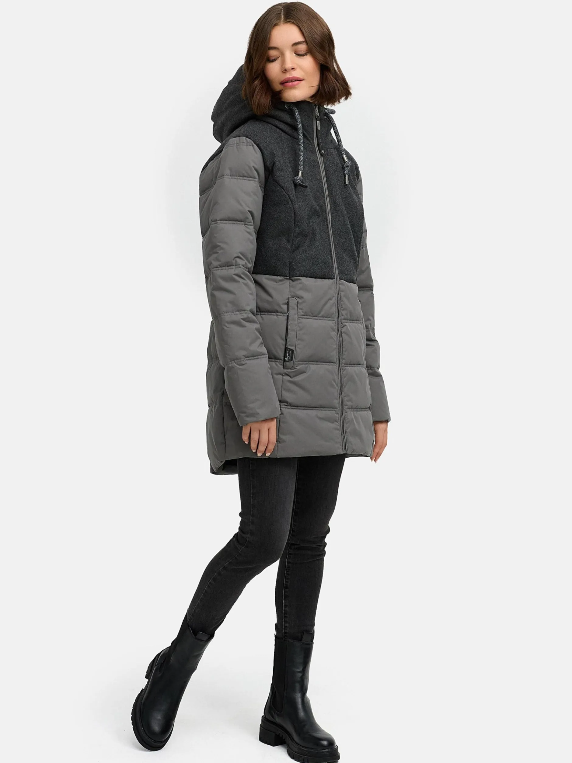 Ragwear Damen Winterjacke - Ashani Block Intl. in grau