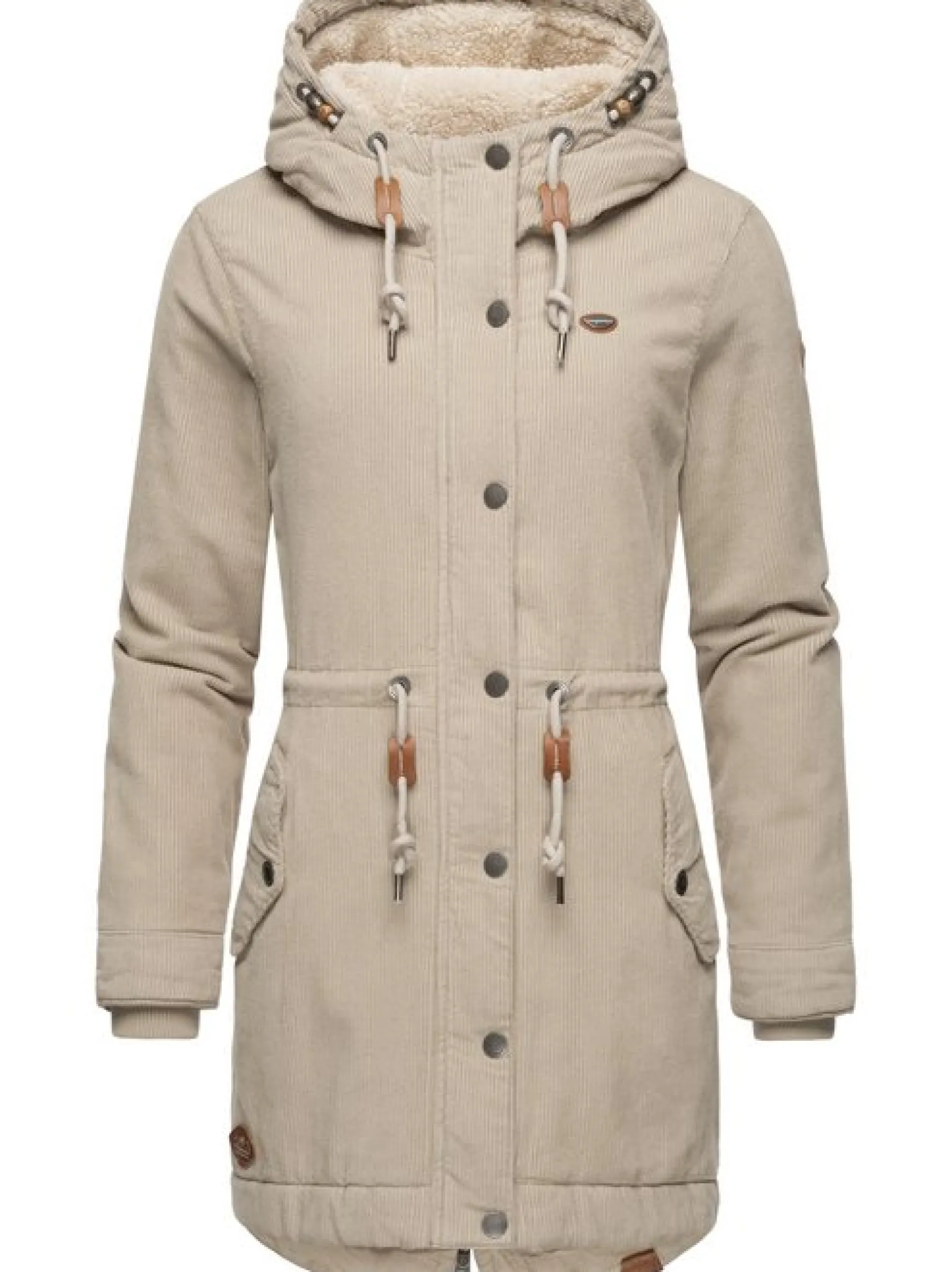 Ragwear Damen Winterjacke - Canny Corduroy in beige
