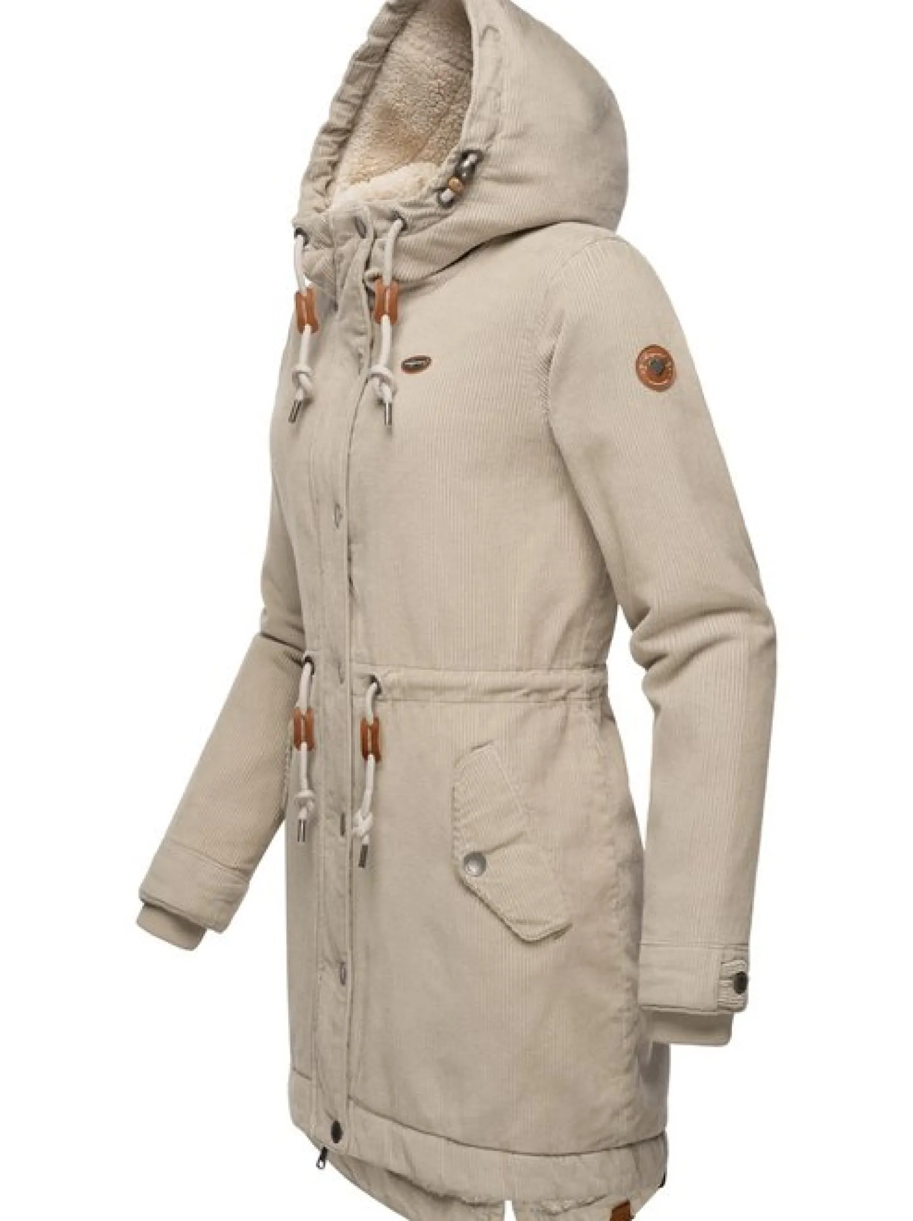 Ragwear Damen Winterjacke - Canny Corduroy in beige
