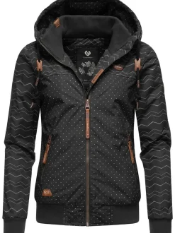 Ragwear Damen Winterjacke - Nuggie Zig Zag Intl. in schwarz