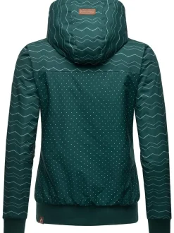 Ragwear Damen Winterjacke - Nuggie Zig Zag Intl. in petrol