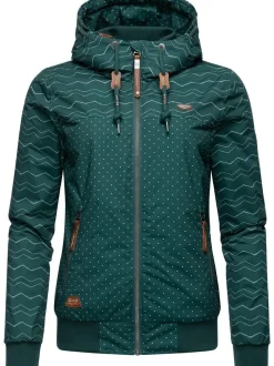Ragwear Damen Winterjacke - Nuggie Zig Zag Intl. in petrol