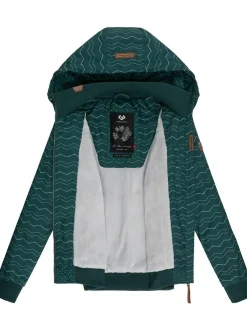 Ragwear Damen Winterjacke - Nuggie Zig Zag Intl. in petrol