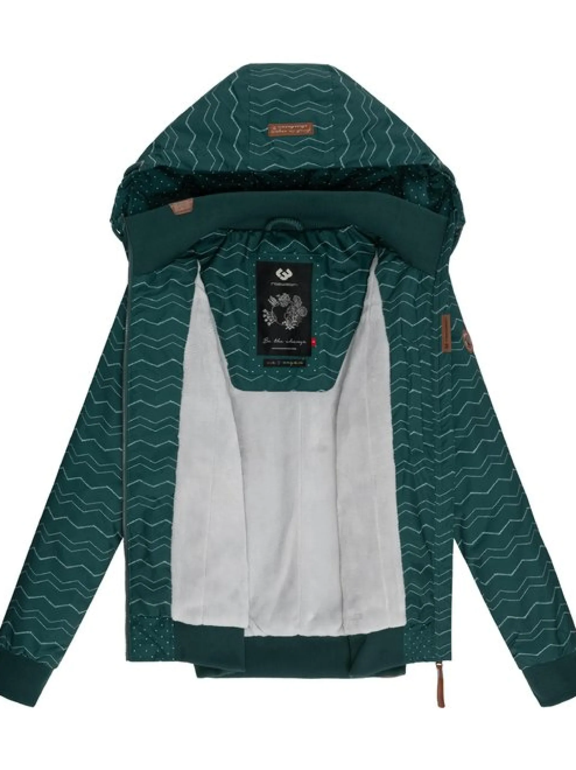 Ragwear Damen Winterjacke - Nuggie Zig Zag Intl. in petrol