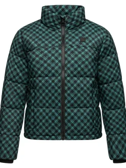 Ragwear Damen Winterjacke - Serah Print in smaragd