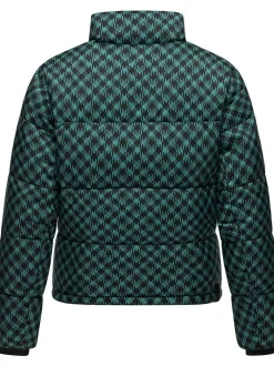Ragwear Damen Winterjacke - Serah Print in smaragd
