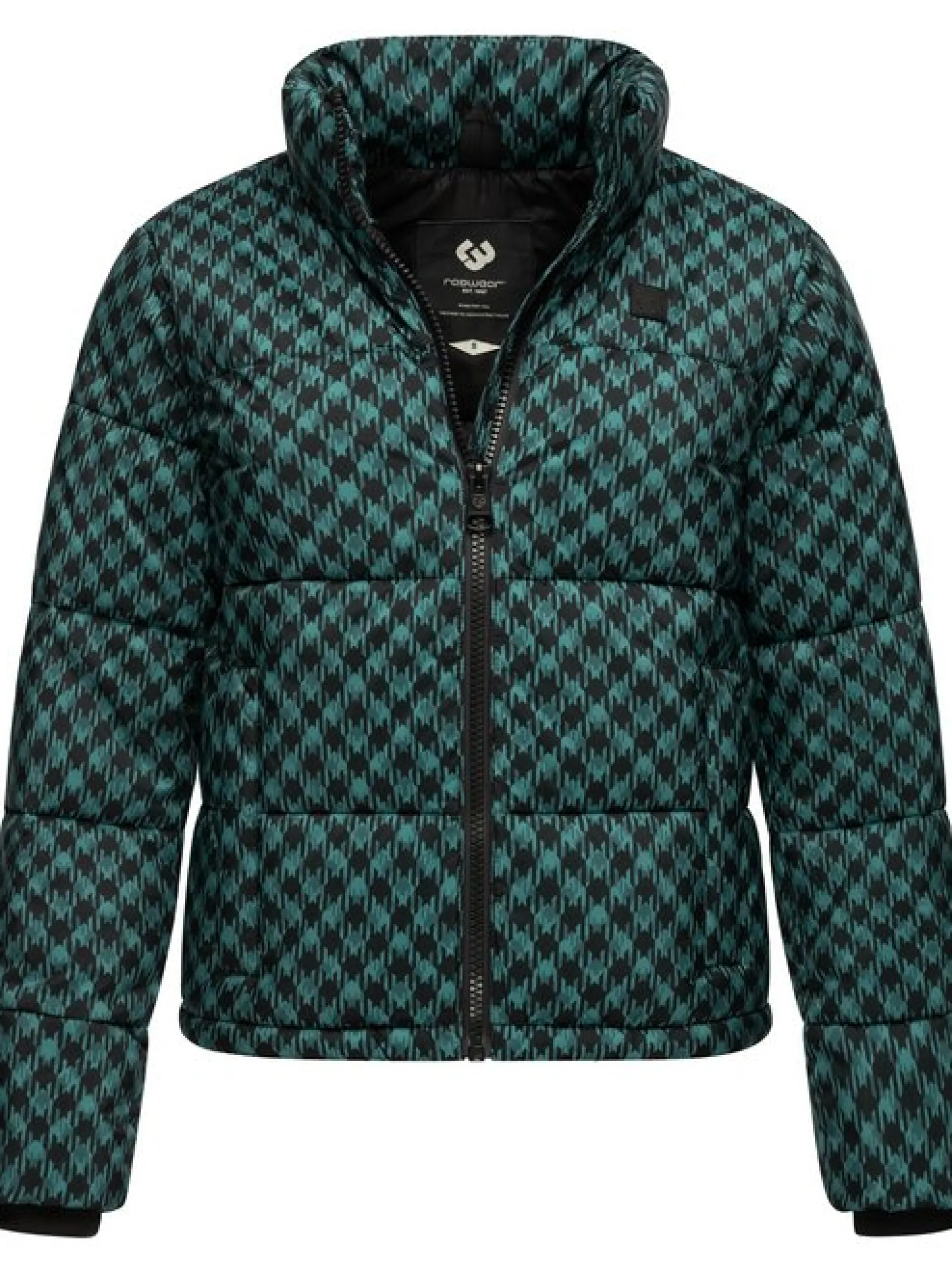 Ragwear Damen Winterjacke - Serah Print in smaragd