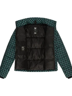 Ragwear Damen Winterjacke - Serah Print in smaragd