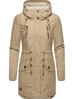 Ragwear Damen Wintermantel - Elsie in taupe