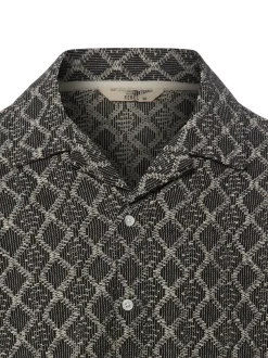 Redefined Rebel Herren Kurzarmhemd - Zander in schwarz ecru