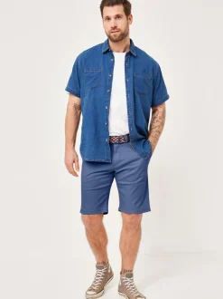 Redpoint Herren Bermuda - SURREY Slim Fit in blau