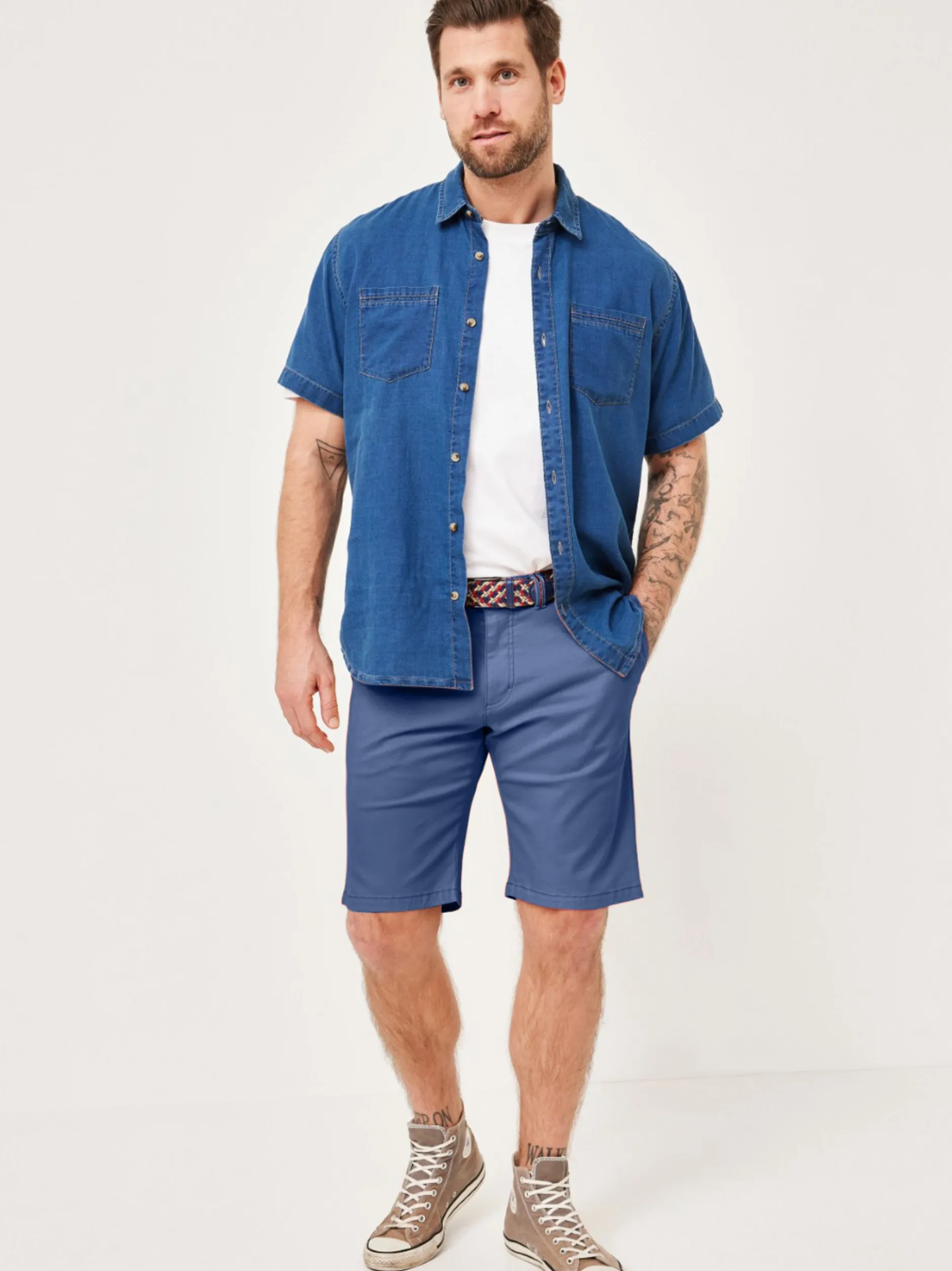 Redpoint Herren Bermuda - SURREY Slim Fit in blau