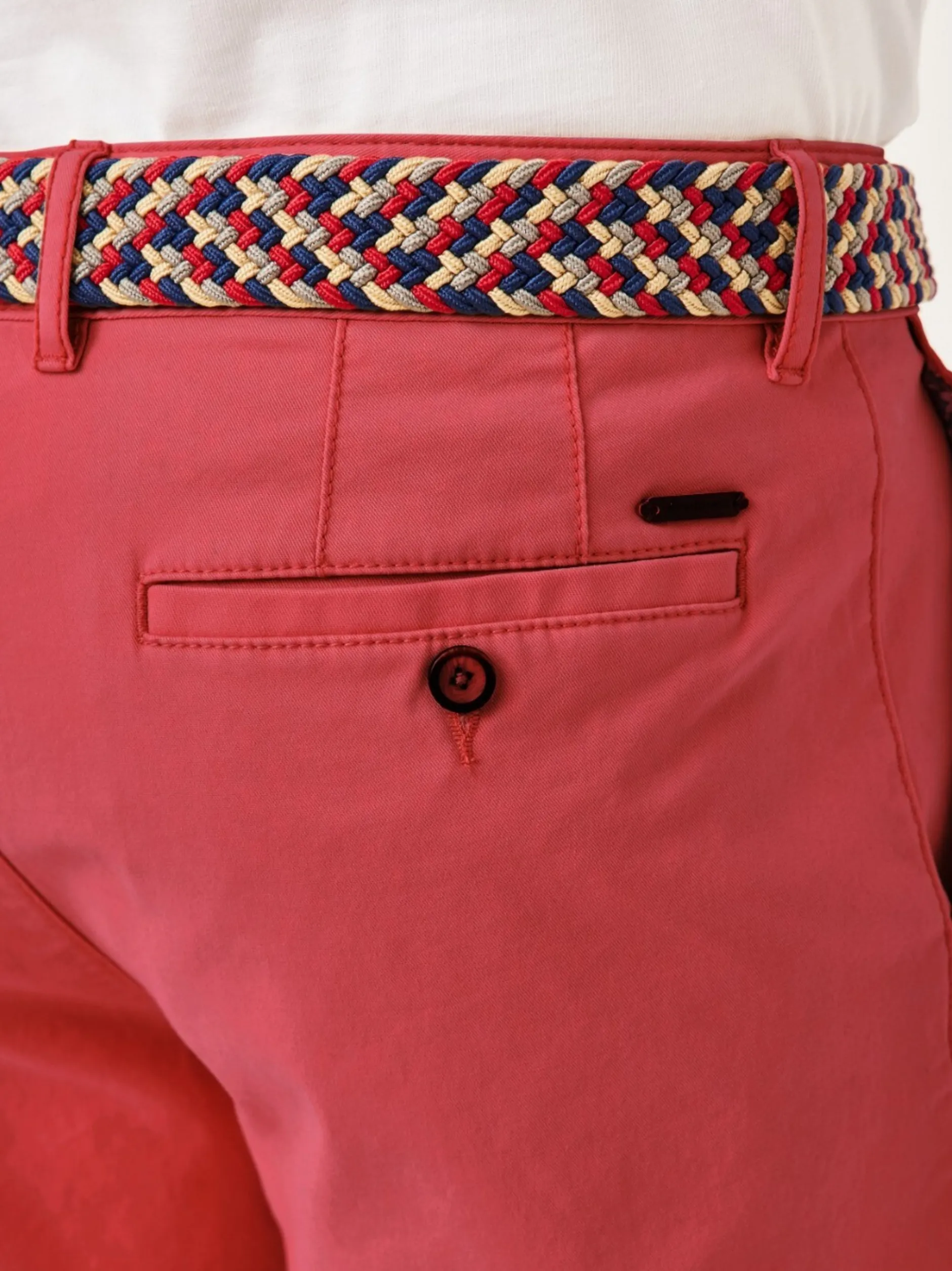 Redpoint Herren Bermuda - SURREY Slim Fit in rot
