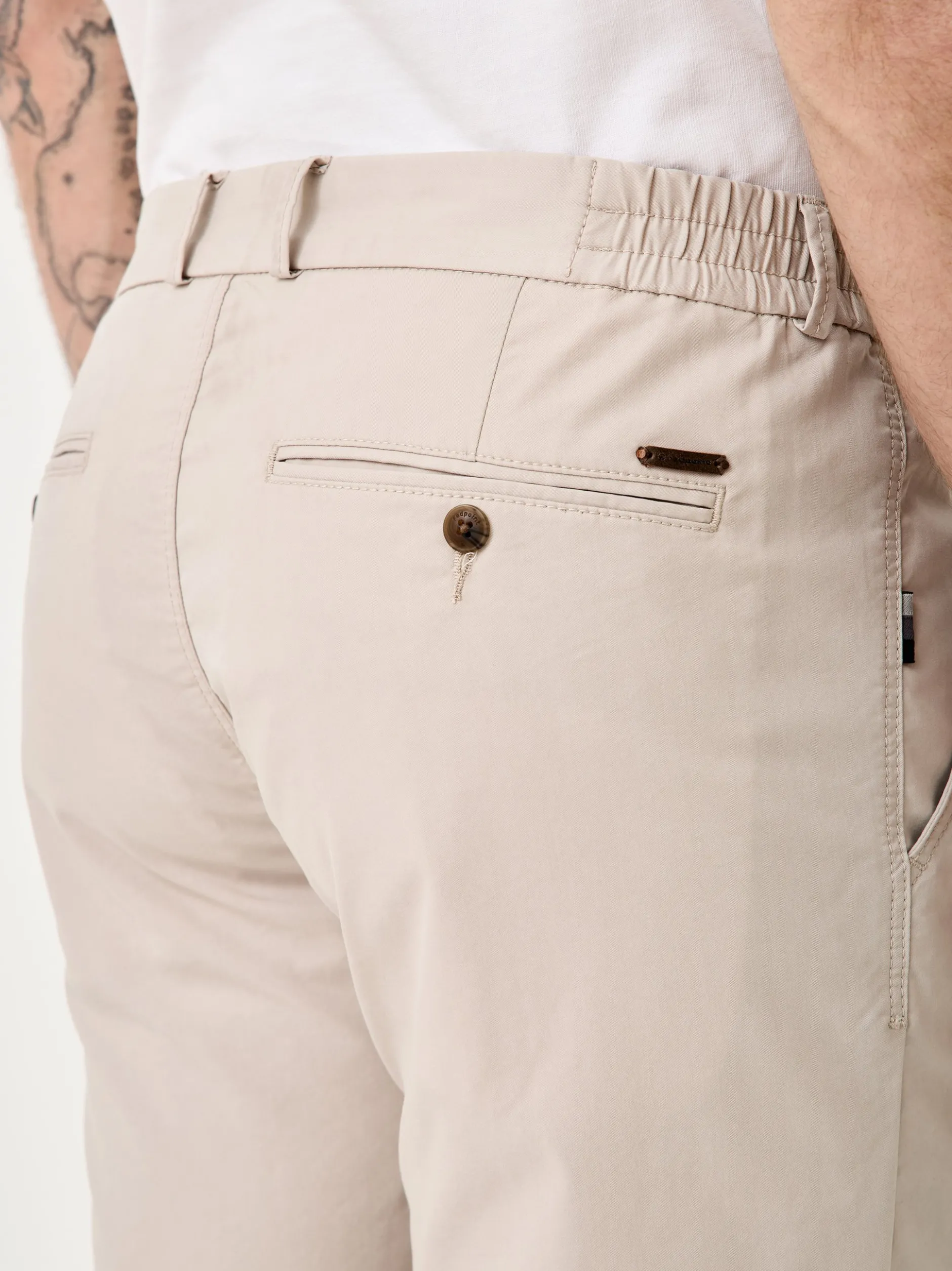 Redpoint Herren Chino - HALIFAX Slim Fit in kitt