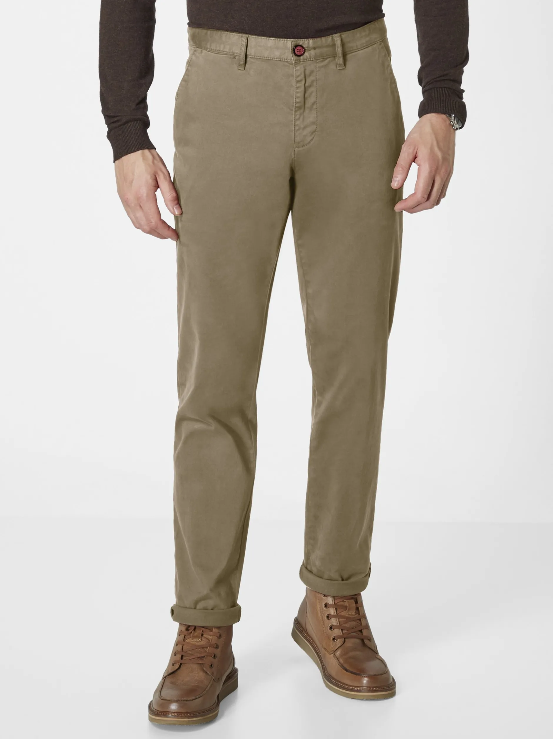 Redpoint Herren Chino - Jasper Slim Fit in taupe