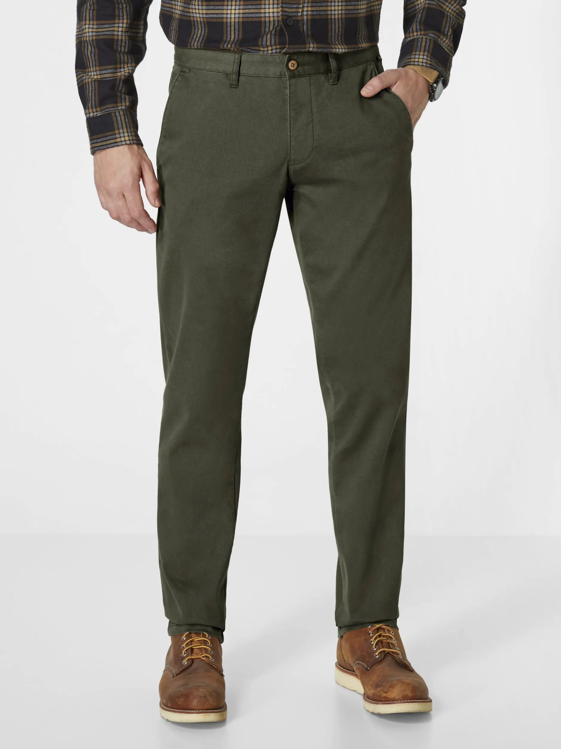 Redpoint Herren Chino - Jasper Slim Fit in oliv