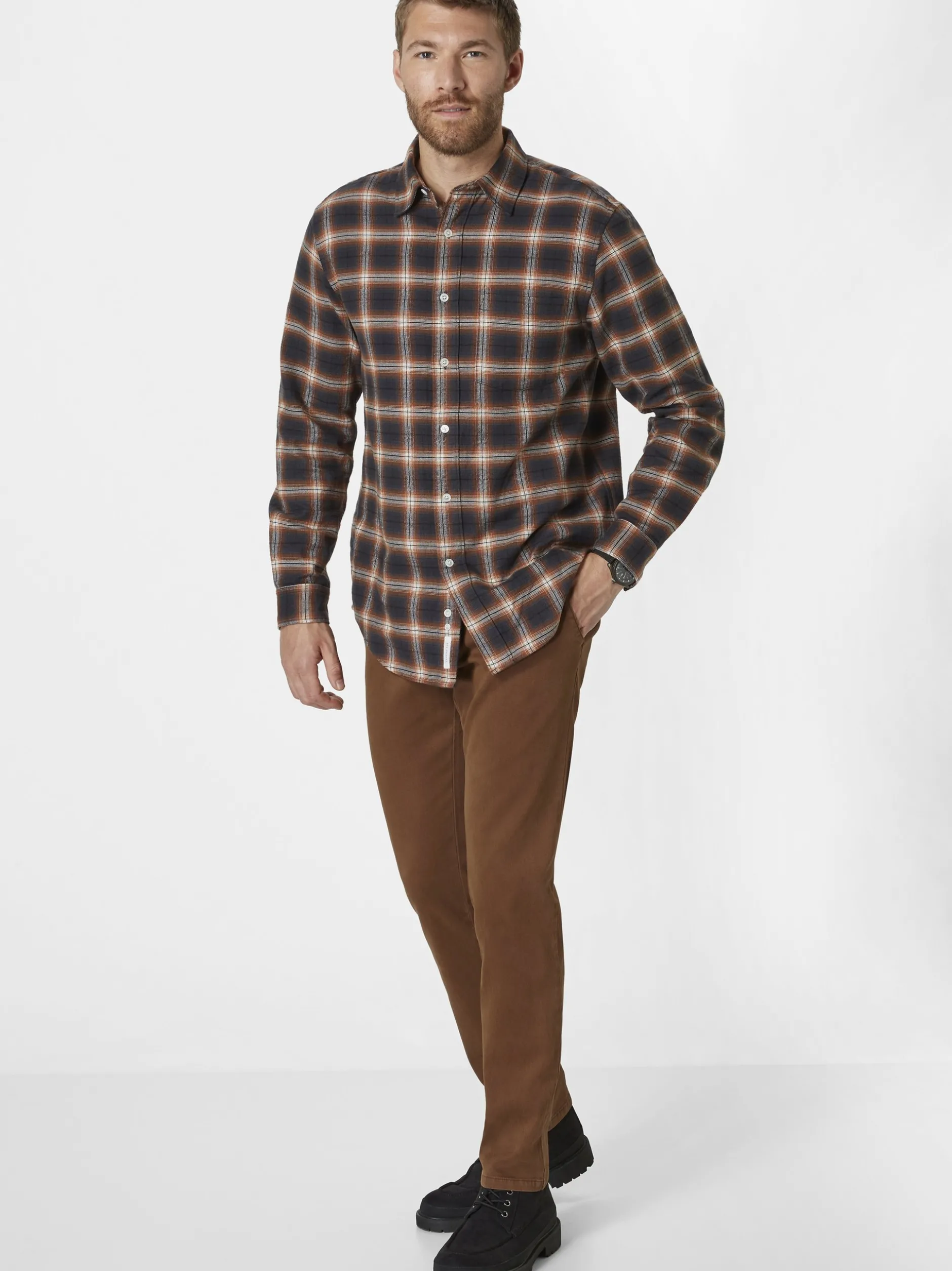 Redpoint Herren Chino - Jasper Slim Fit in kastanie