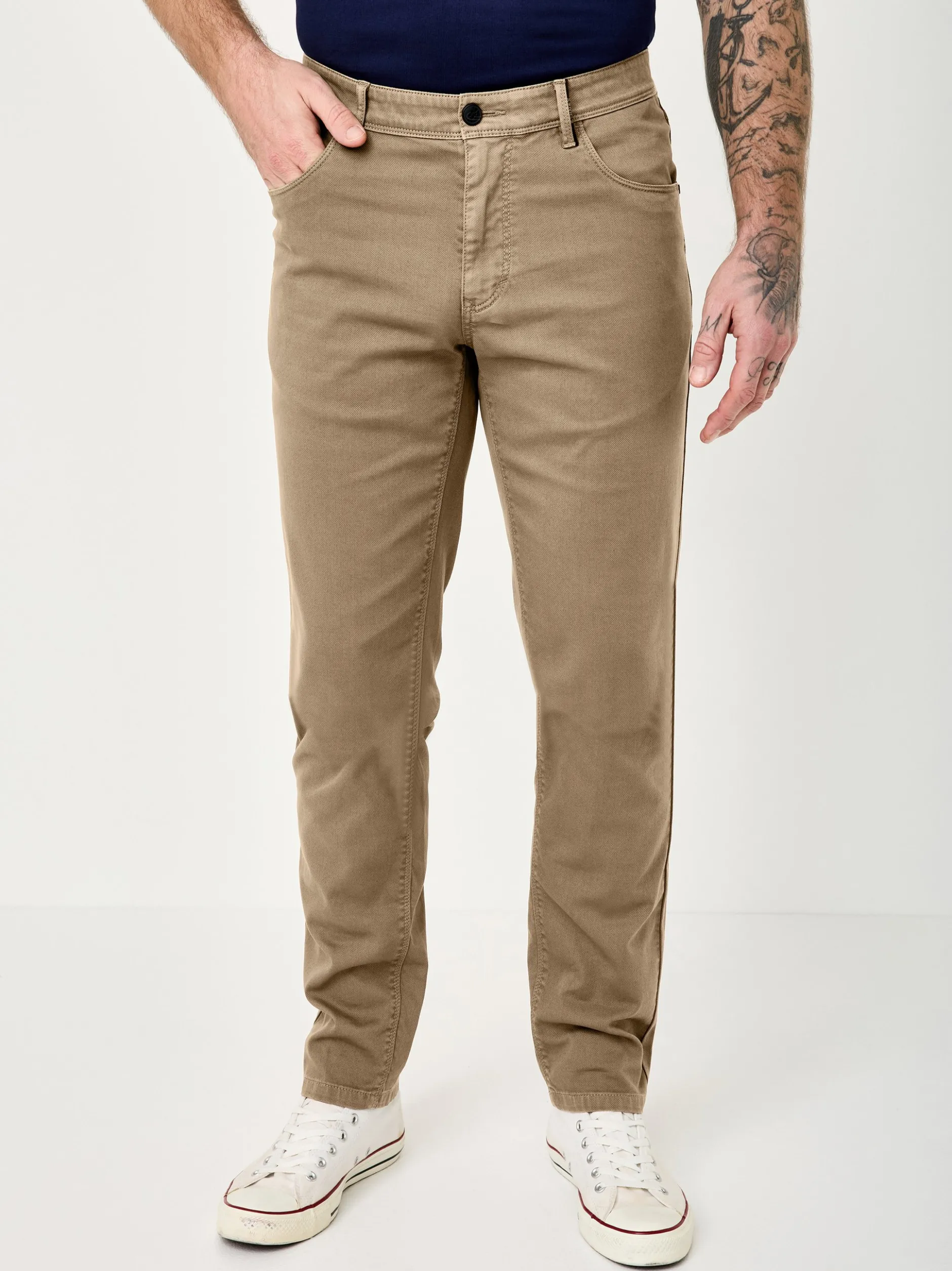 Redpoint Herren 5-Pocket Hose - Milton Straight Fit in beige