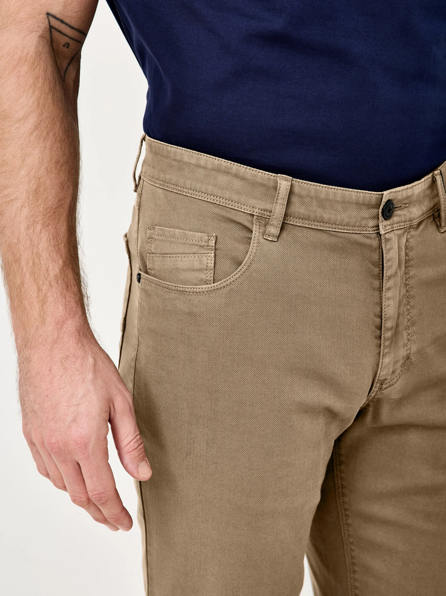 Redpoint Herren 5-Pocket Hose - Milton Straight Fit in beige