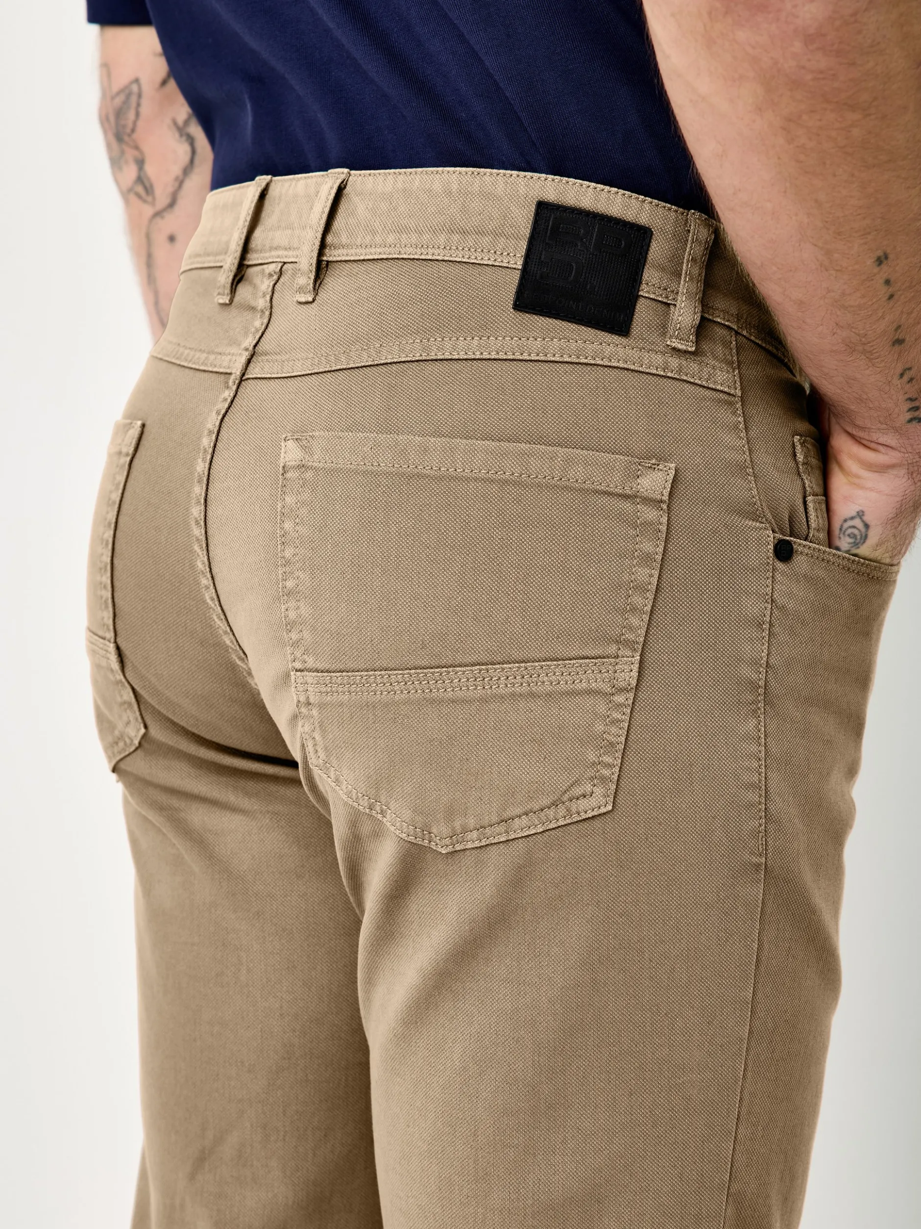 Redpoint Herren 5-Pocket Hose - Milton Straight Fit in beige