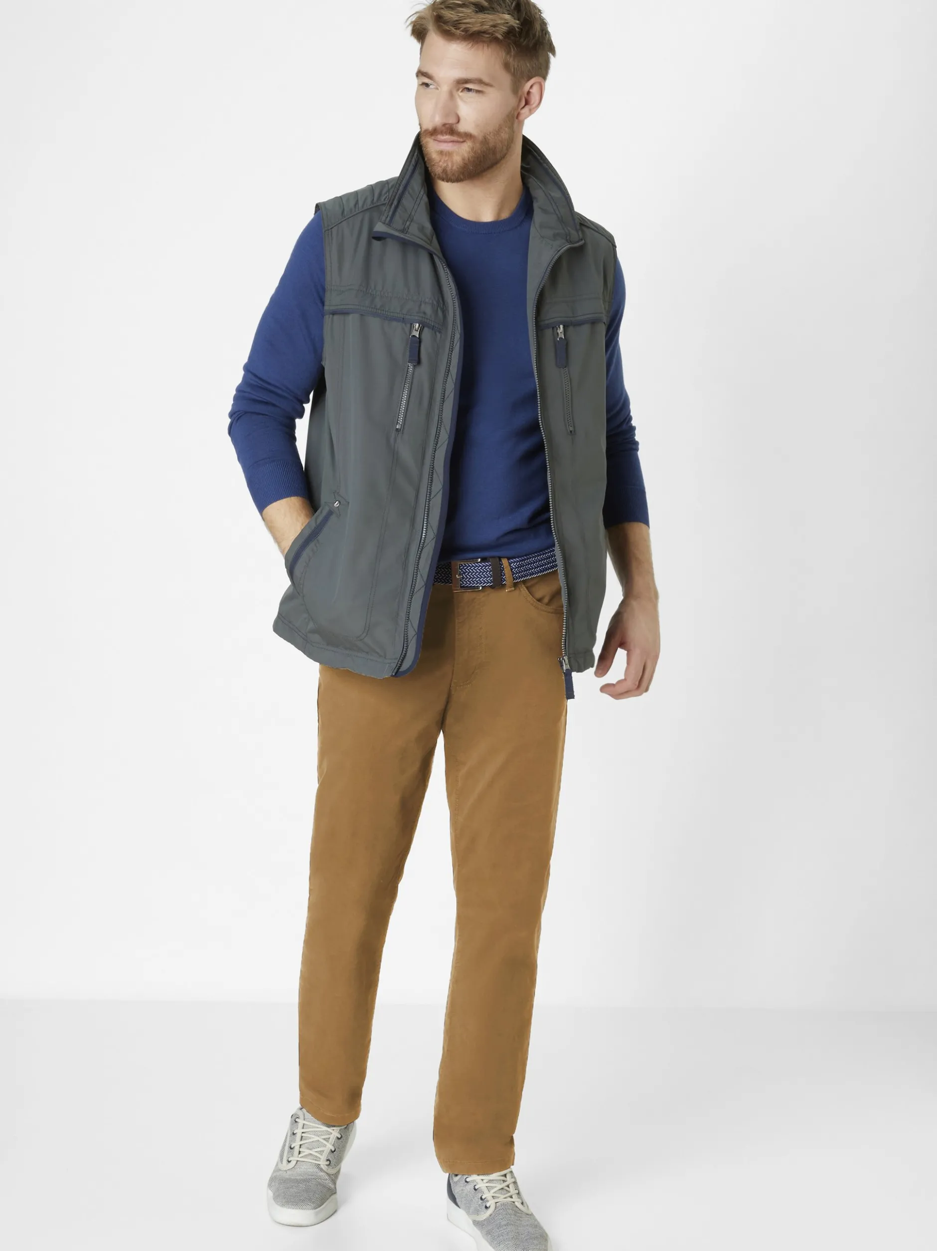 Redpoint Herren 5-Pocket Hose - MONTREAL Straight Fit in beige