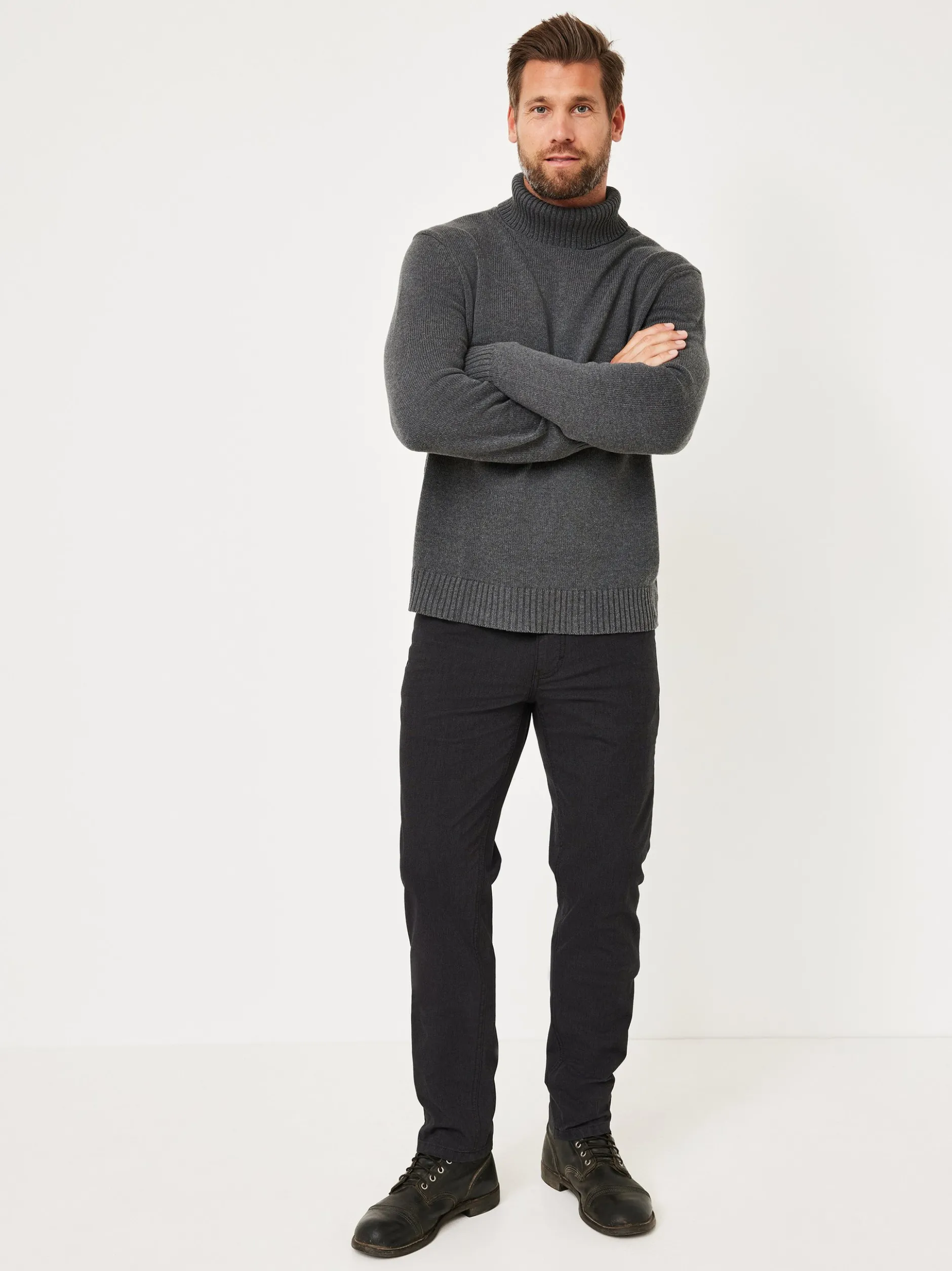 Redpoint Herren 5-Pocket Hose - MILTON Straight Fit in anthrazit