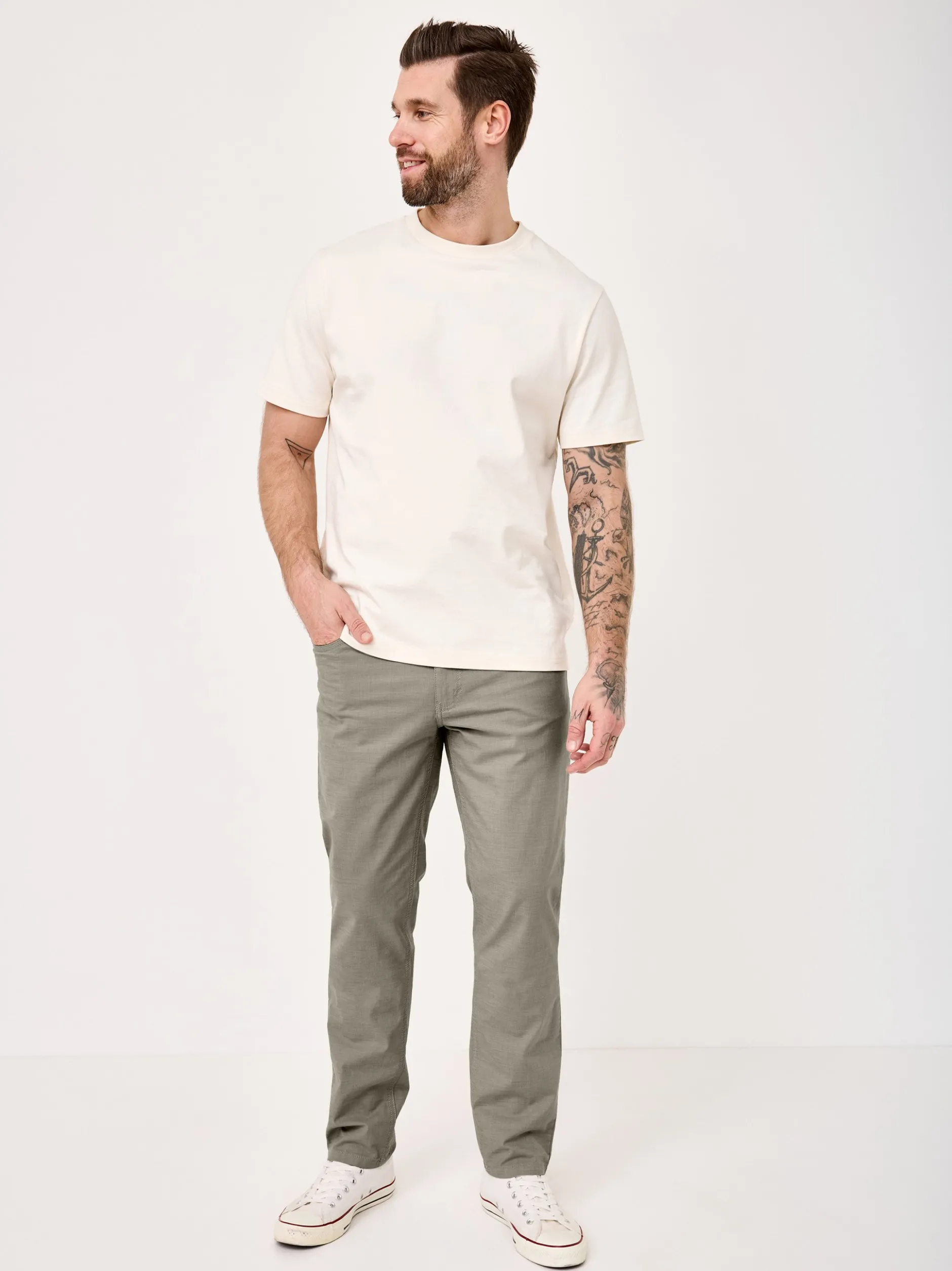 Redpoint Herren 5-Pocket Hose - MILTON Straight Fit in sand