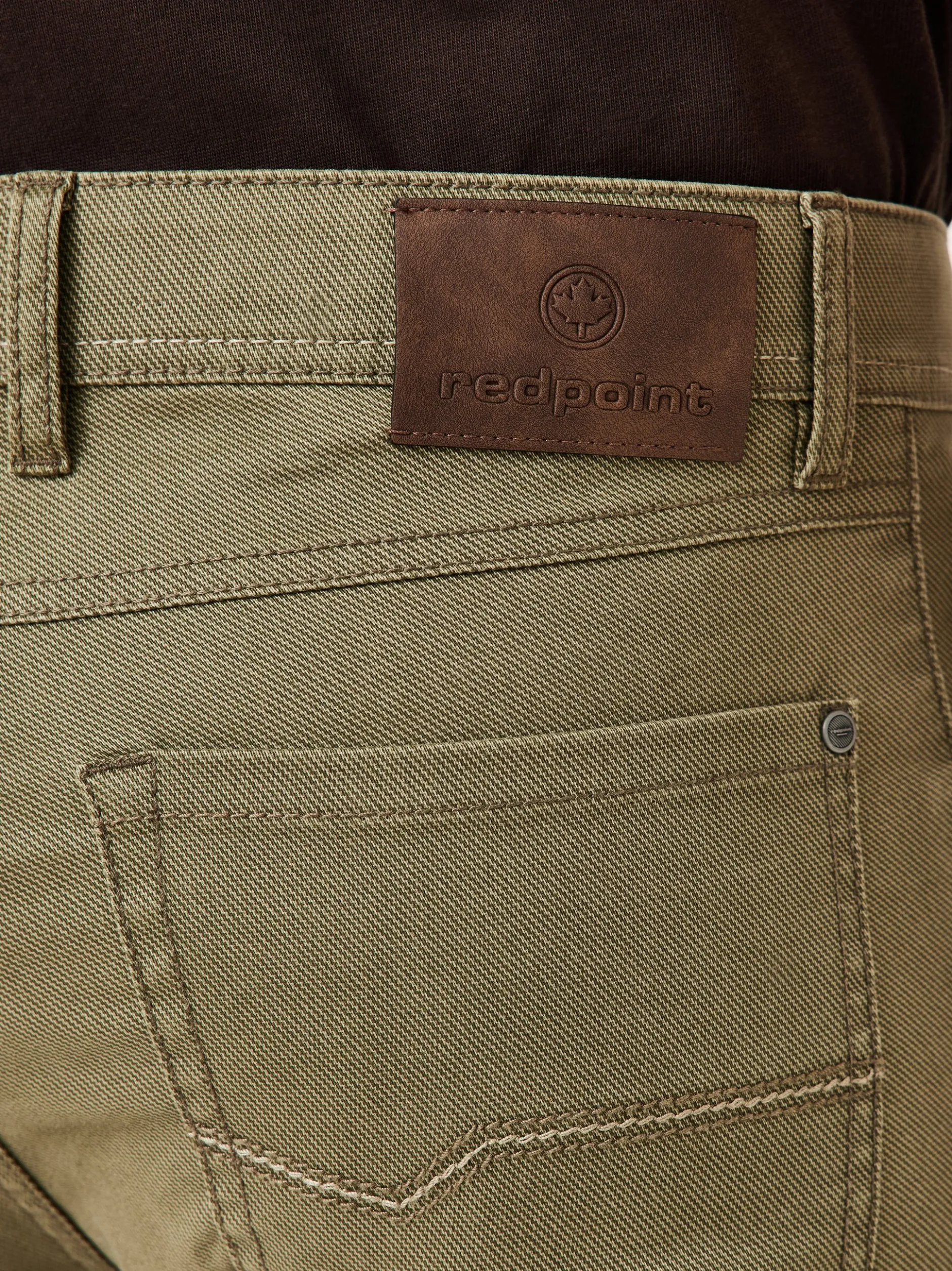 Redpoint Herren 5-Pocket Hose - MONTREAL Straight Fit in oliv