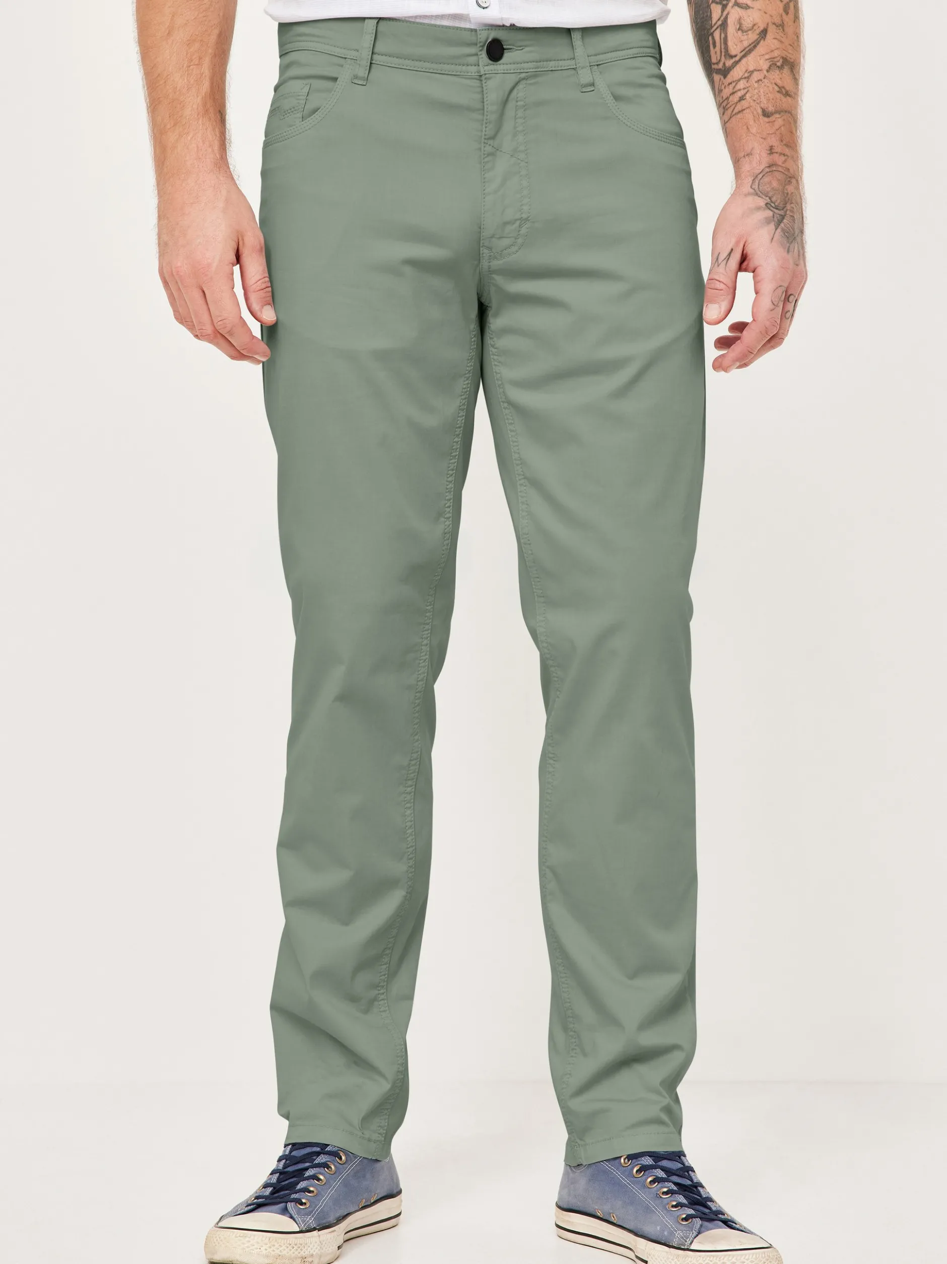 Redpoint Herren 5-Pocket Hose - MILTON Straight Fit in grün