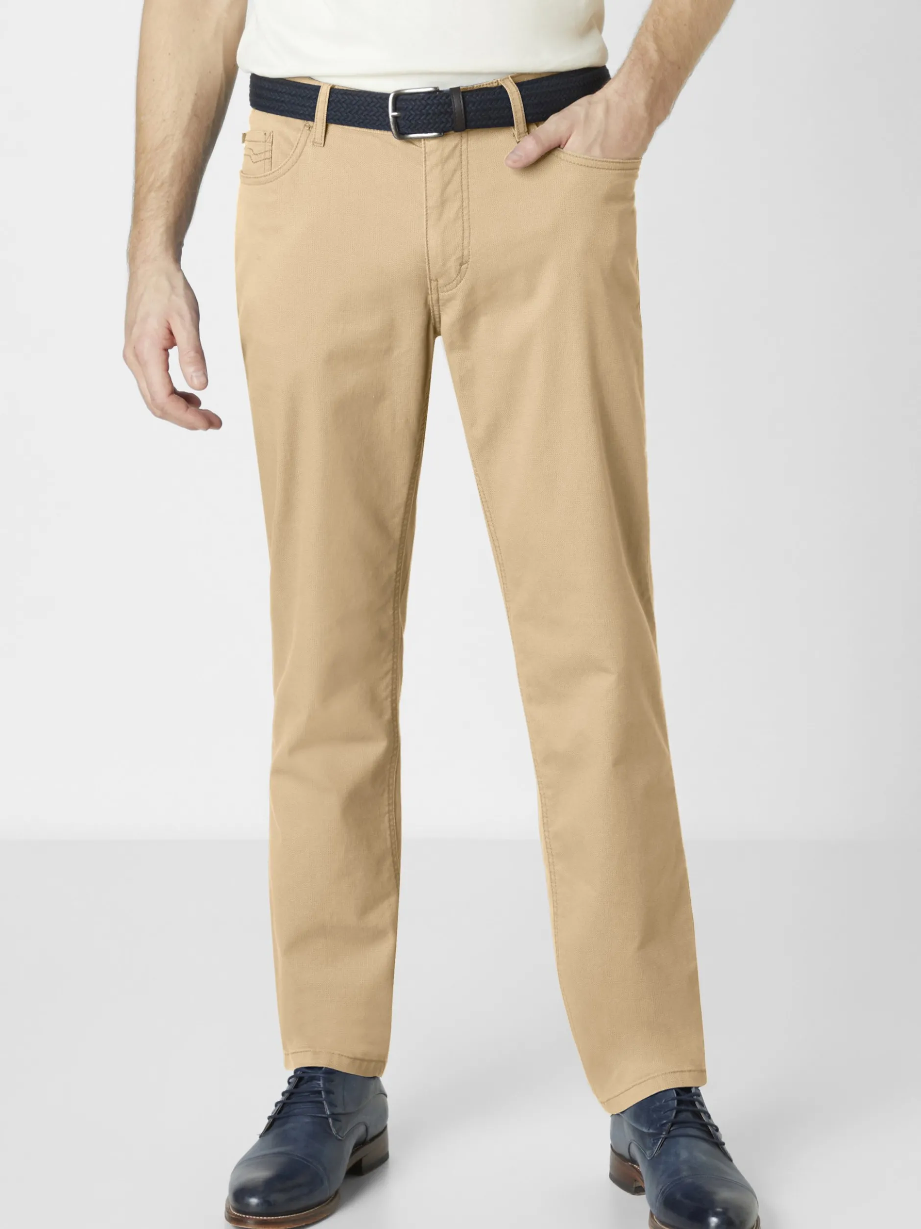 Redpoint Herren 5-Pocket Hose - MONTREAL Straight Fit in beige