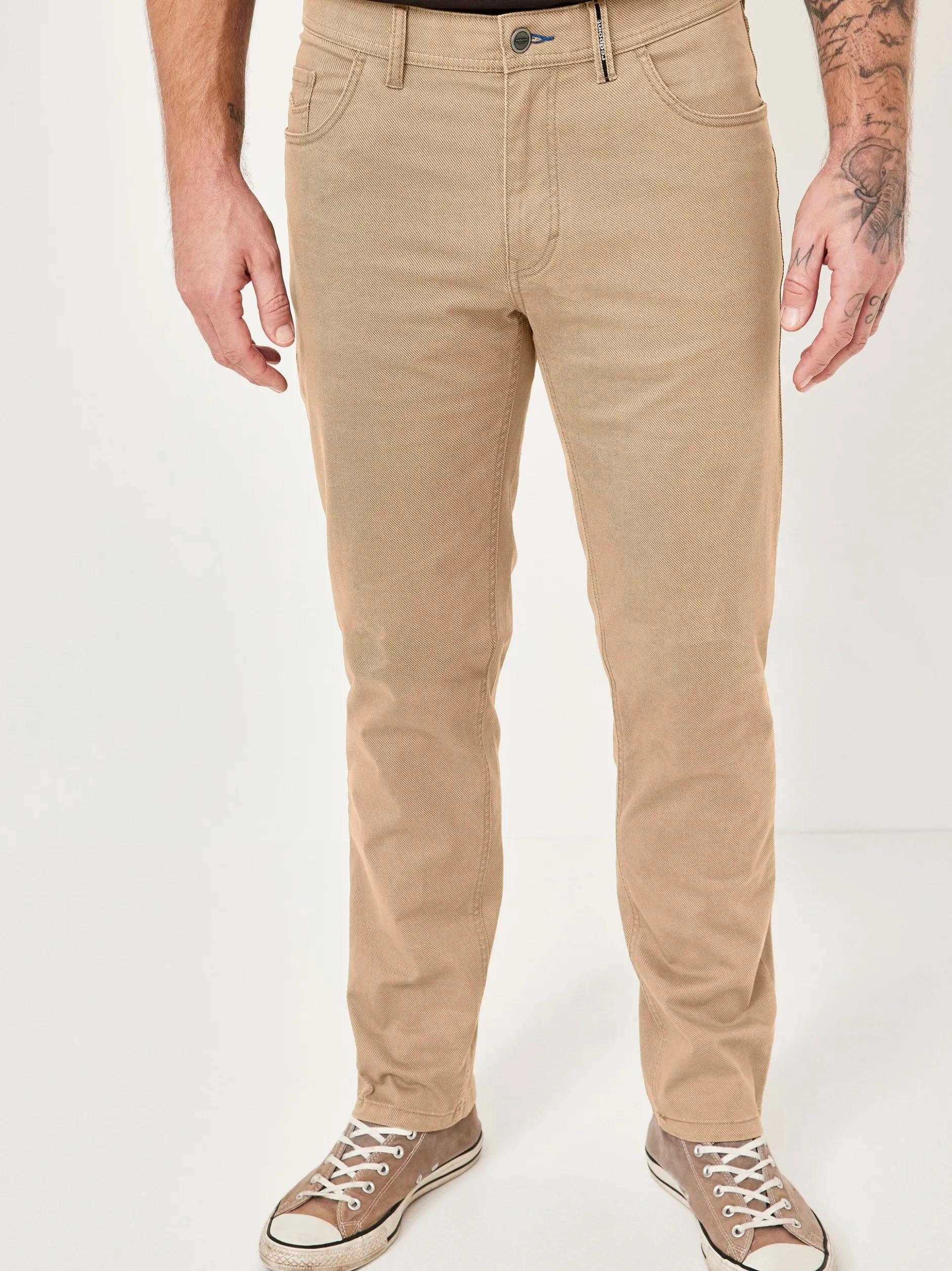 Redpoint Herren 5-Pocket Hose - MONTREAL Straight Fit in beige