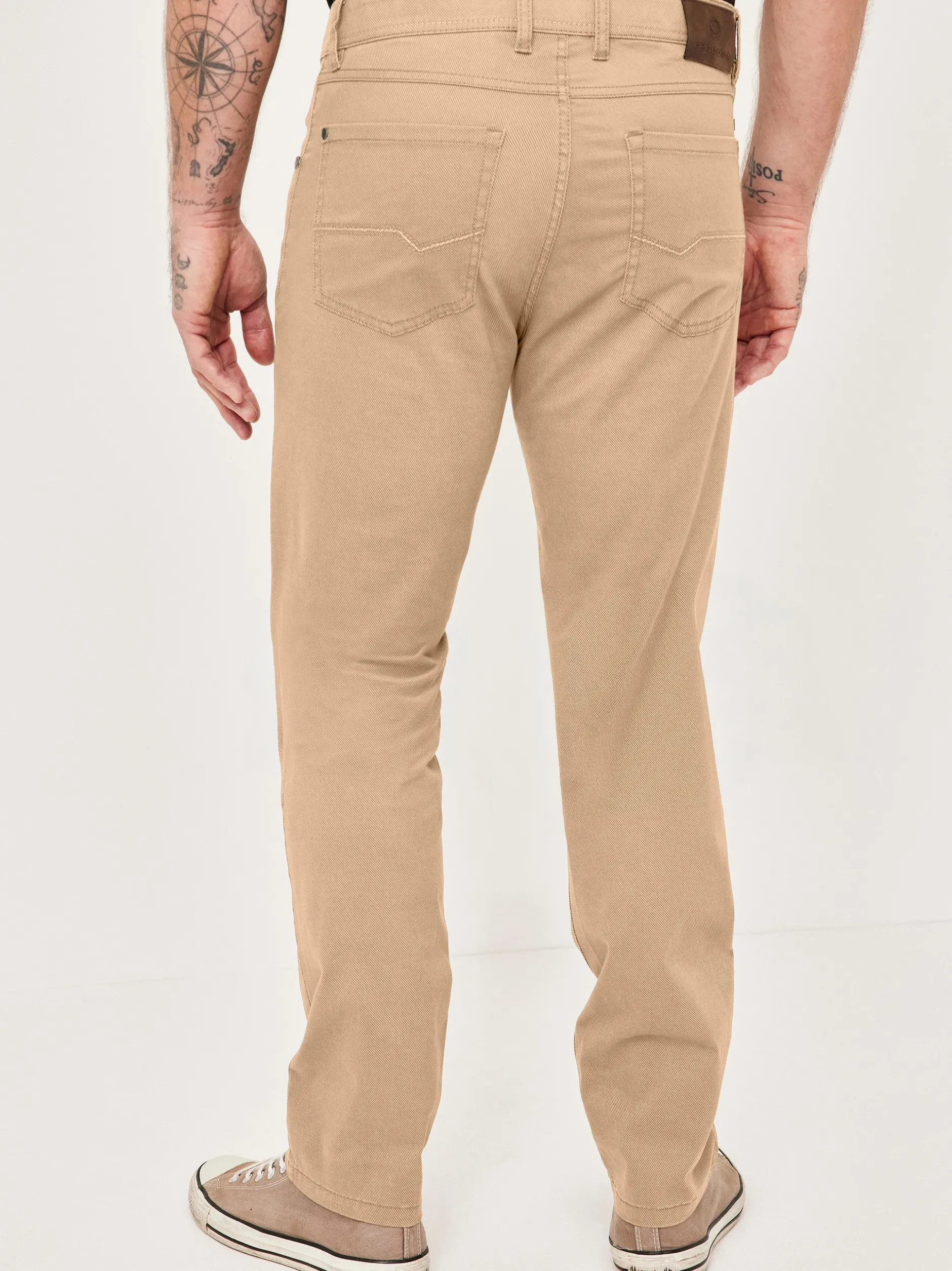 Redpoint Herren 5-Pocket Hose - MONTREAL Straight Fit in beige