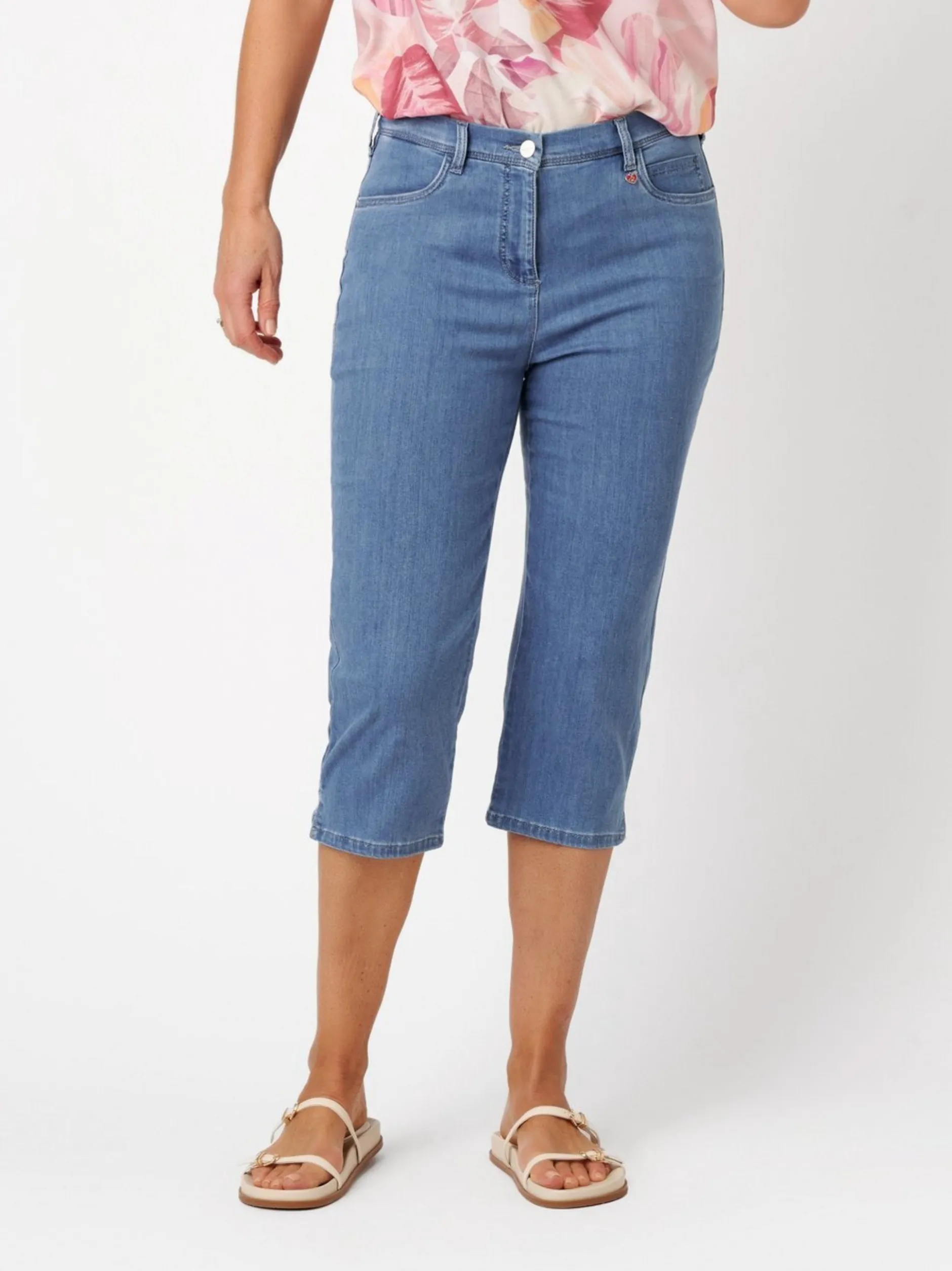 Relaxed Damen Capri in blau - Länge: knielang