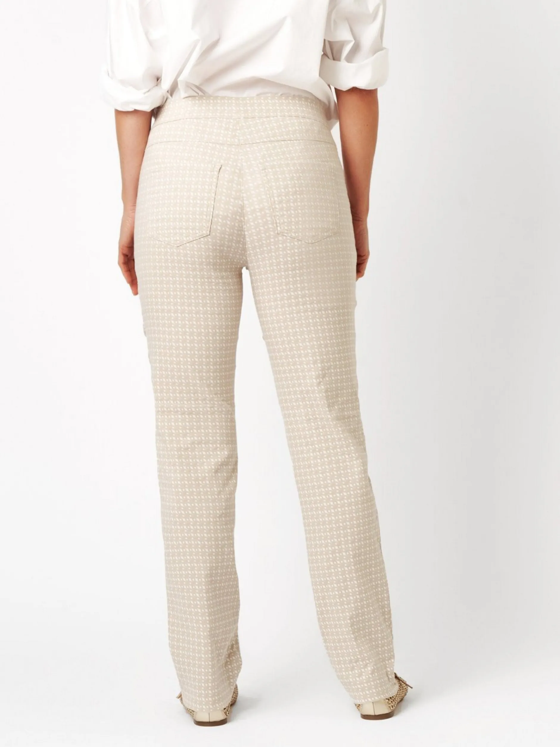 Relaxed Damen Hose - Alice Slim in beige - Länge: lang