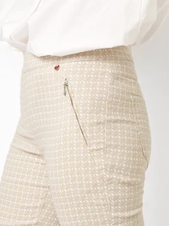 Relaxed Damen Hose - Alice Slim in beige - Länge: lang