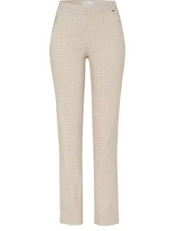 Relaxed Damen Hose - Alice Slim in beige - Länge: lang