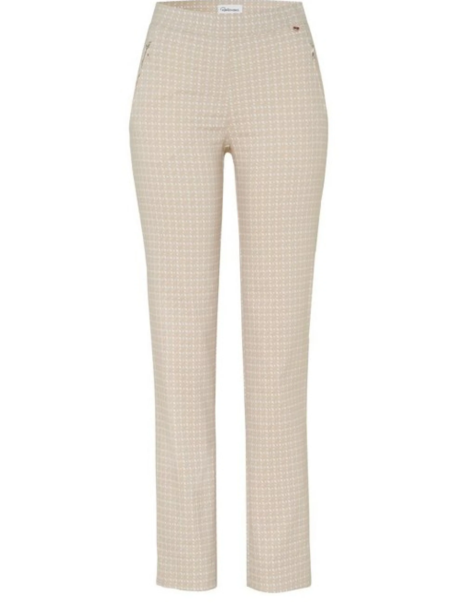 Relaxed Damen Hose - Alice Slim in beige - Länge: lang